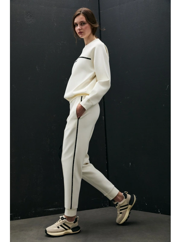 Lufian Cessica Kadın Kırık Beyaz Örme Eşofman Altı 122050008