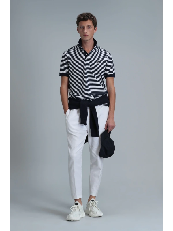 Lufian Erkek Dani Polo Yaka Lacivert T-Shirt 111040184