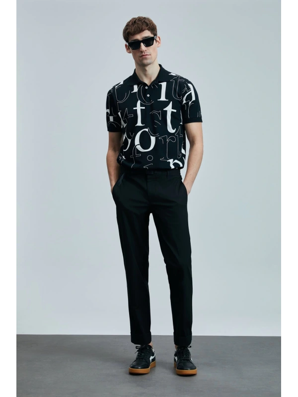 Lufian Erkek Diamond Smart Polo Siyah T-Shirt 111040219