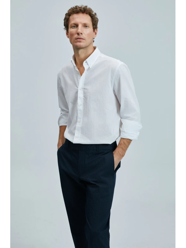 Lufian Erkek Ellery Basic Regular Beyaz Gömlek 111010637