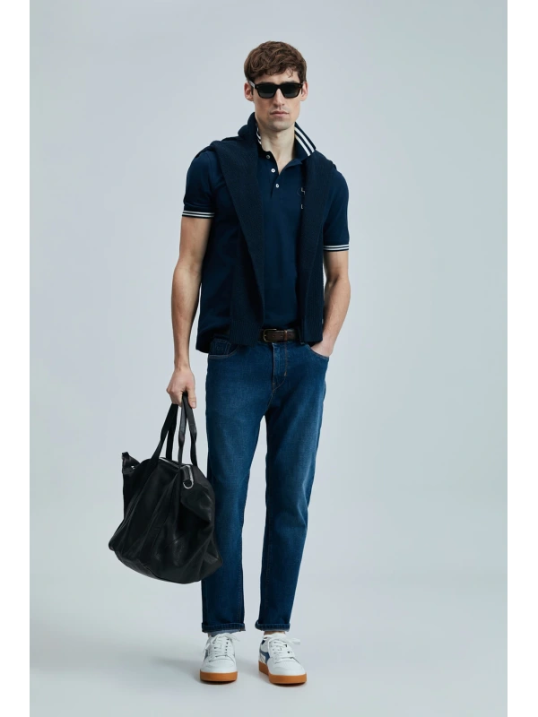 Lufian Erkek Enrico Regular Fit Mavi Pantolon 1110200201