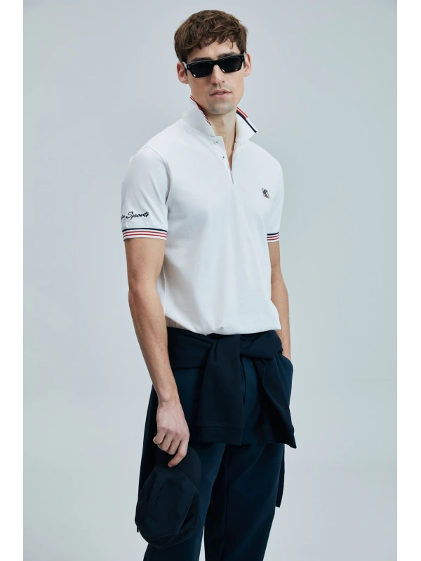 Lufian Erkek Eros Polo Yaka Beyaz T-Shirt 111040204