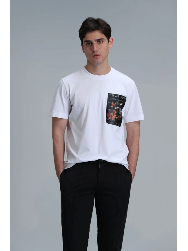Lufian Erkek Exotic Modern Grafk Beyaz T-Shirt 11102020