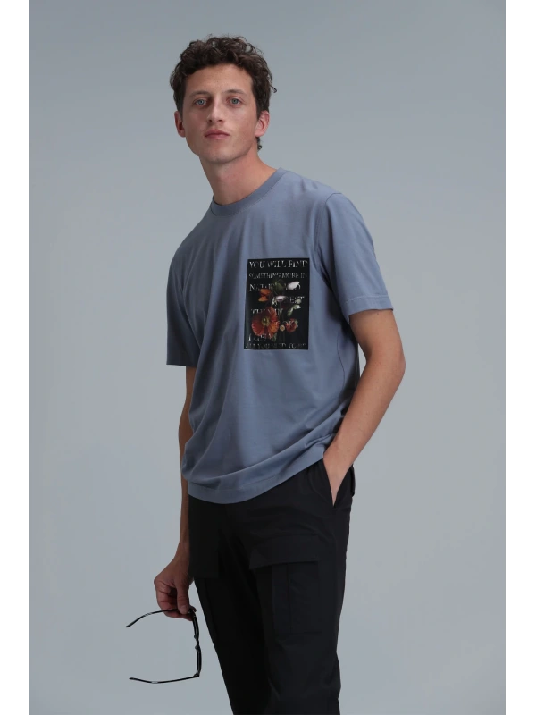 Lufian Erkek Exotic Modern Açık Gri T-Shirt 111020202