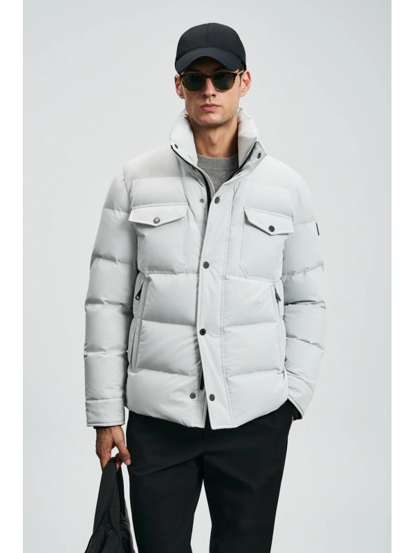 Lufian Genious Kaz Tüyü Erkek Açık Gri Mont 112120258