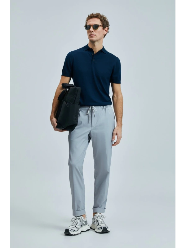 Lufian Erkek Glen Chino Slim Fit Gri Pantolon 111190336