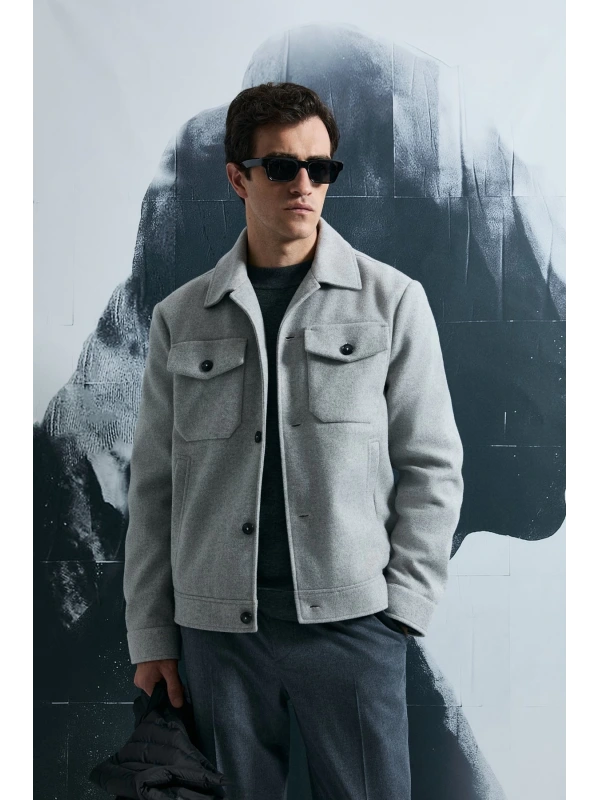 Lufian Good Örme Erkek Gri Ceket 112120262