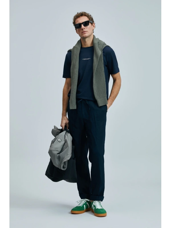 Lufian Erkek Karl Smart Chino Slimf Fit Lacivert Pantolon 111190350