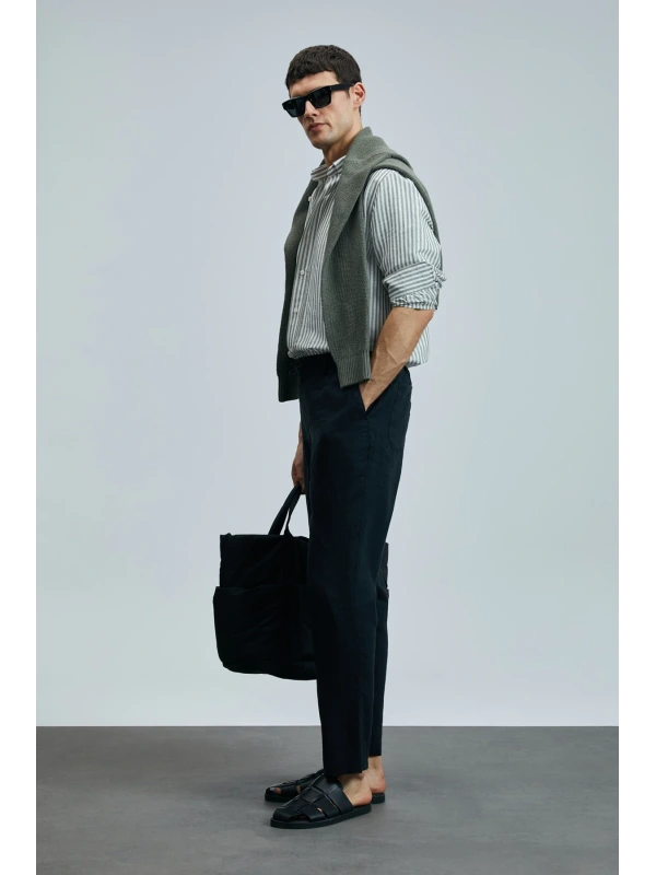Lufian Erkek Karl Smart Chino Slim Fit Siyah Pantolon 111190350