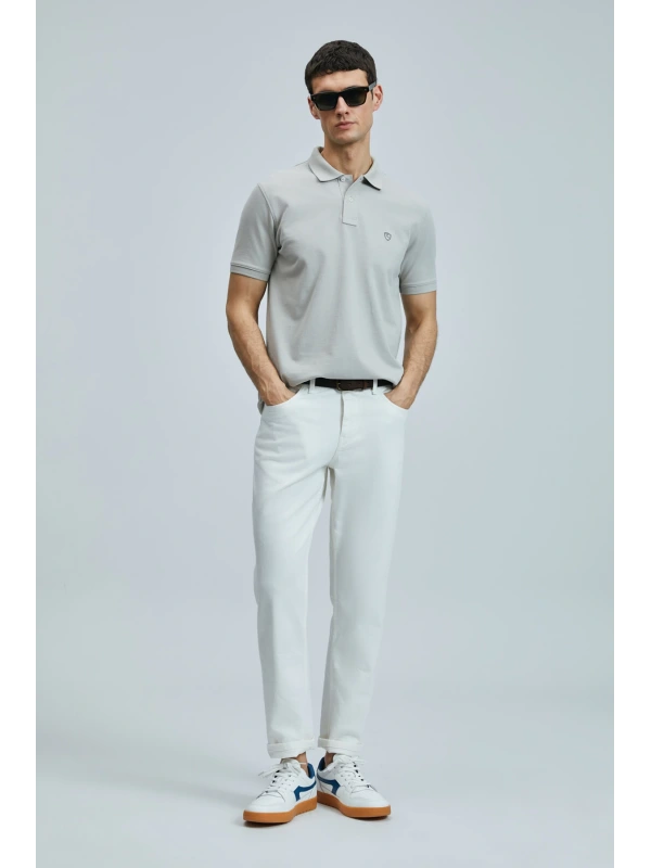 Lufian Erkek Laon Polo Yaka Bej T-Shirt 111040206