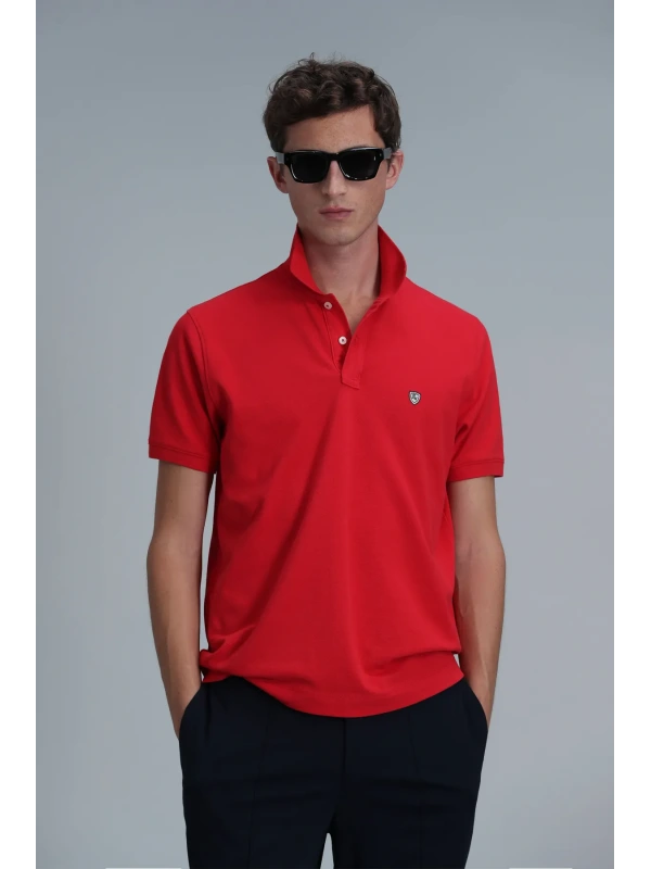 Lufian Erkek Laon Polo Yaka Kırmızı T-Shirt 111040206