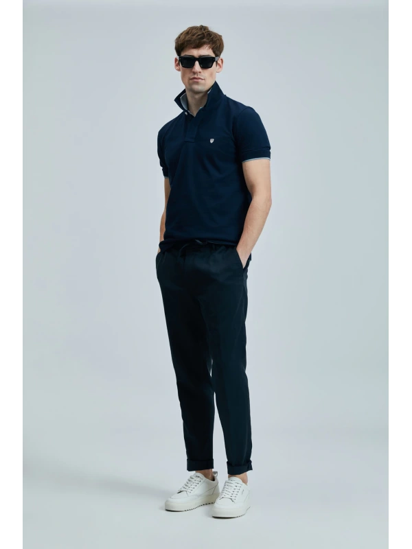 Lufian Laon Erkek Polo Yaka Lacivert T-Shirt 111040206