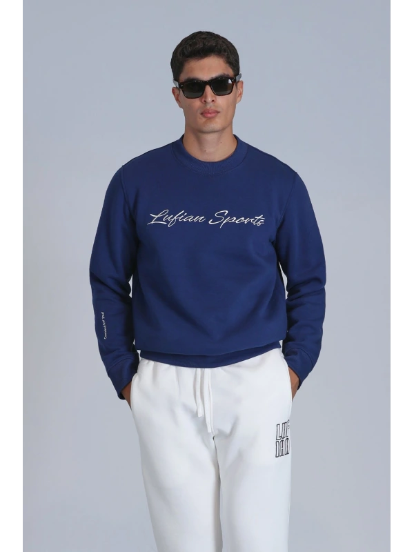 Lufian Loved Erkek Saks Mavisi Sweatshirt 112030137
