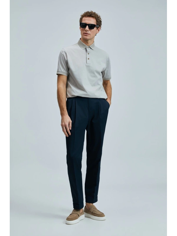 Lufian Erkek Luna Smart Polo Yaka Bej T-Shirt 111040228
