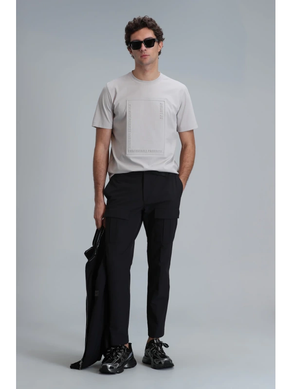 Lufian Erkek Mabel Yuvarlak Yaka Taş Renk T-Shirt 111020195