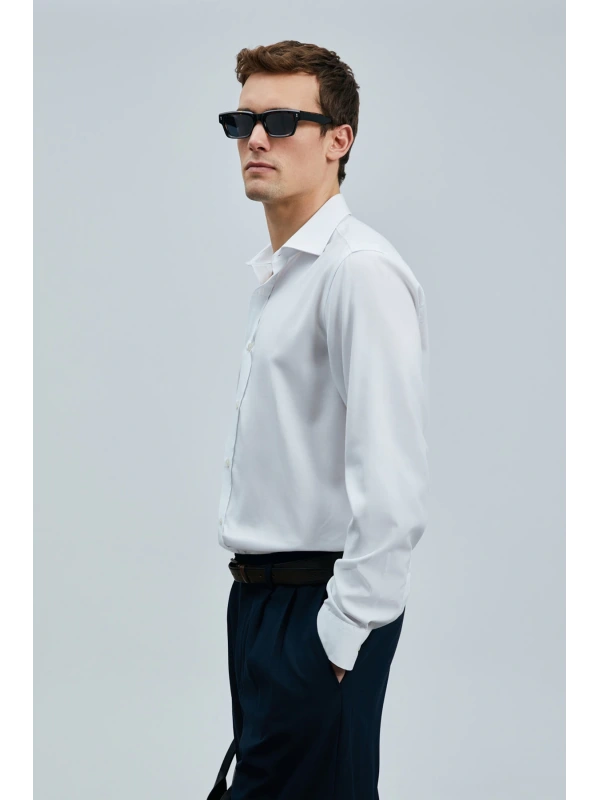 Lufian Erkek Next Regular Fit Beyaz Gömlek 111010636