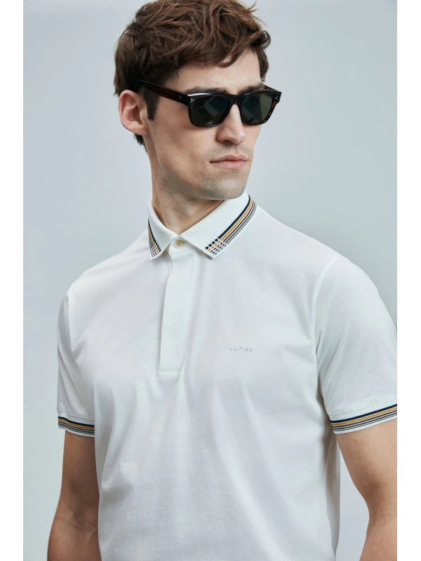 Lufian Erkek North Smart Kırık Beyaz Polo T-Shirt 111040210