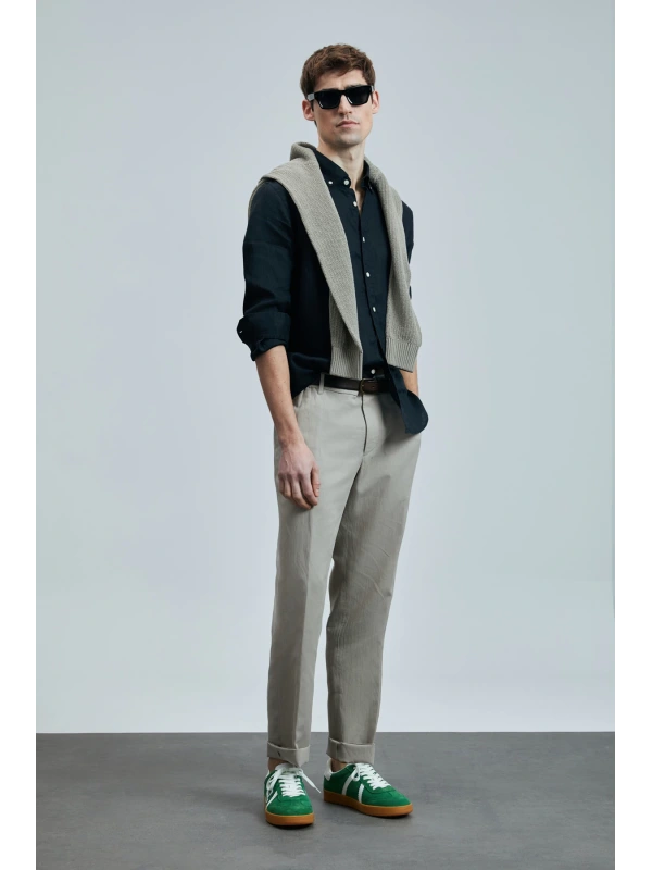 Lufian Pitaya Erkek Keten Siyah Gömlek 111010630