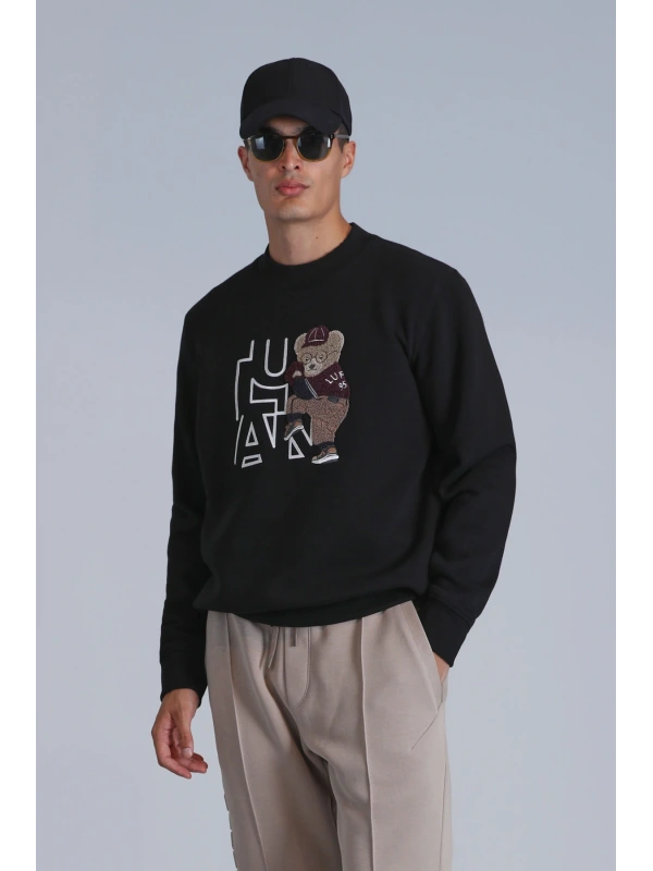 Lufian Pitcher Erkek Siyah Sweatshirt 112030138