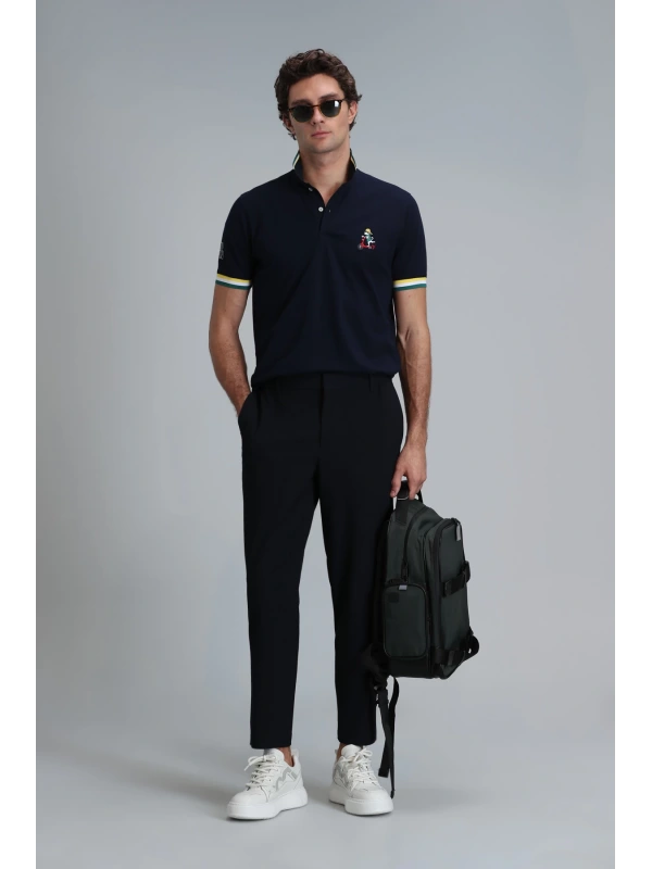 Lufian Erkek Polo Yaka Match Lacivert T-Shirt 111040183