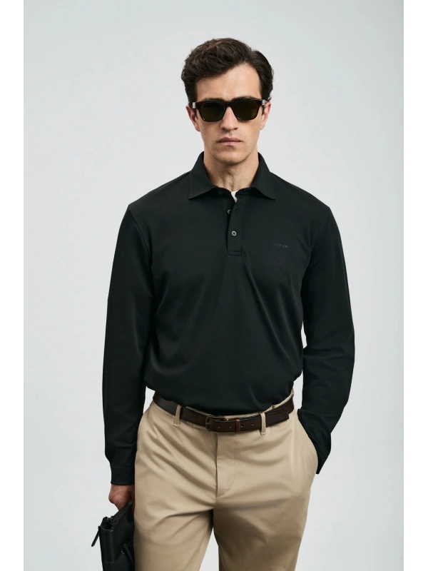 Lufian Erkek Rocky Polo Yaka Siyah Kazak 112040044