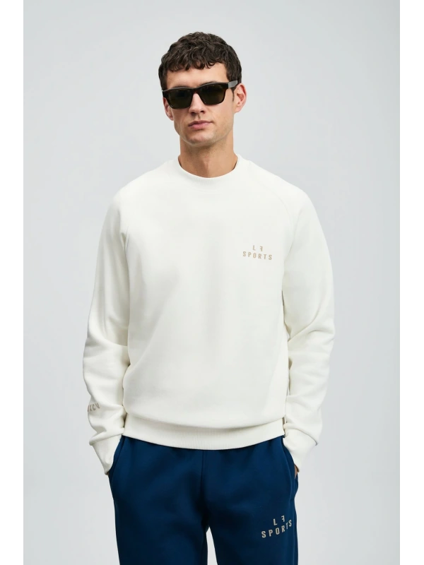 Lufian Erkek Sigma Kırık Beyaz Sweatshirt 112030186