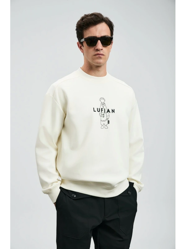 Lufian Erkek Simba Kırık Beyaz Sweatshirt 112030175