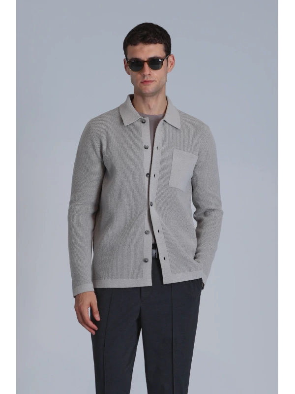 Lufian Soild Erkek Vizon Hırka 112100057