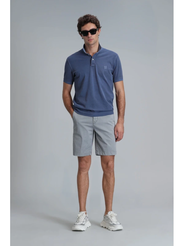 Lufian Erkek Vernon Polo Yaka Açık Lacivert T-Shirt 111040163