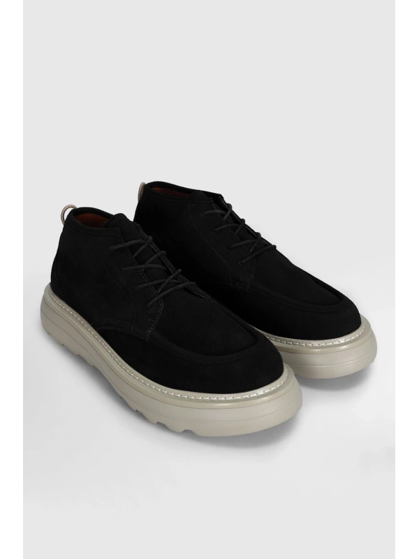 Lufian William Erkek Siyah Deri Sneaker 112230246