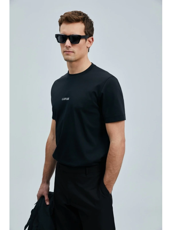 Lufian Erkek Yuvarlak Yaka Marcus Siyah T-Shirt 111020235