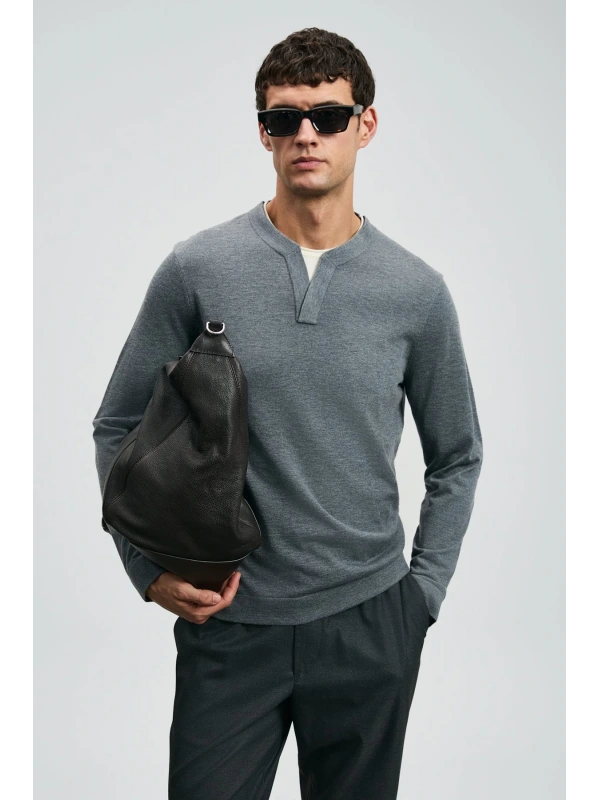 Lufian Erkek Zen Koyu Gri Kazak 112090163