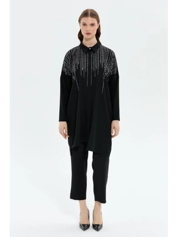 Müsemma Taş Detaylı Mehtap Gömlek 0008