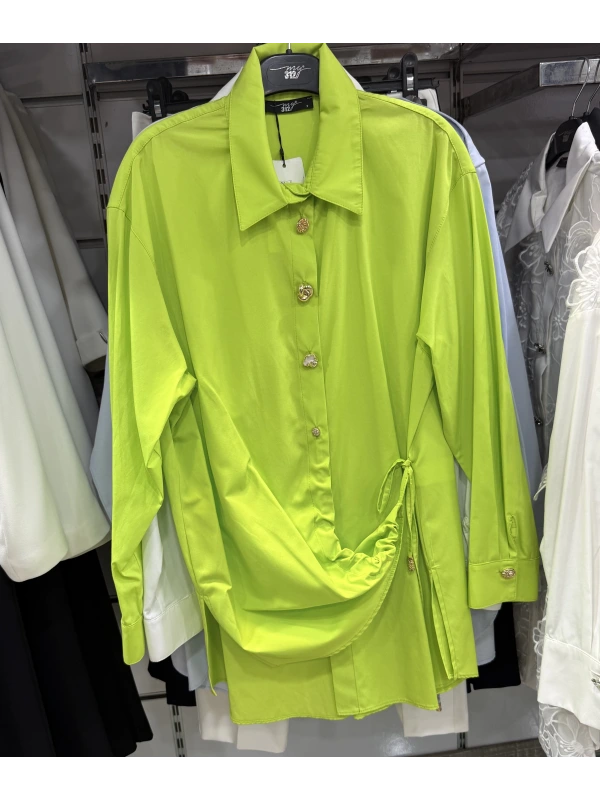 my312 Düğme Detaylı Gömlek 25S8602 Yeşil