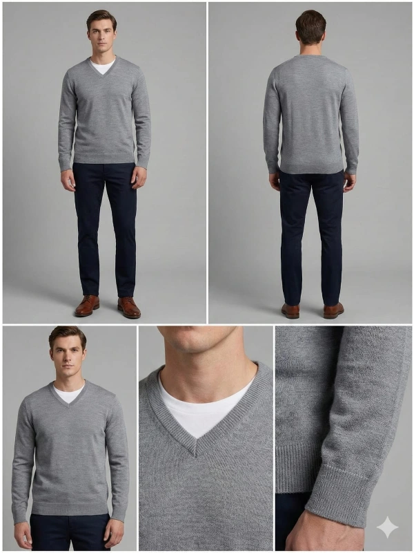 Nehir V Yaka Triko Kazak 254500502