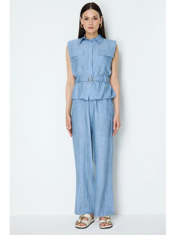 On Fashion Beli Lastikli Bol Paça Pantolon 76955