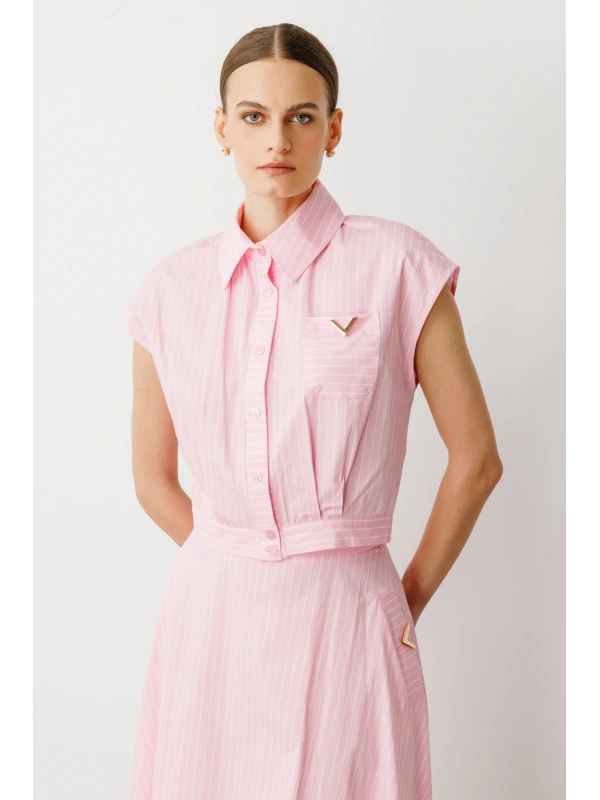 On Fashion Düğmeli Cepli Gömlek 56312