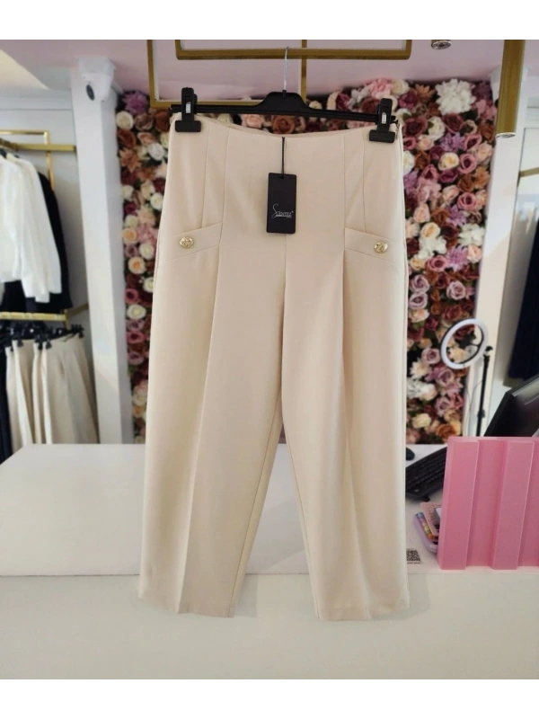 Sentez Rosa Önü Pileli Filota Cep Pantolon 5641