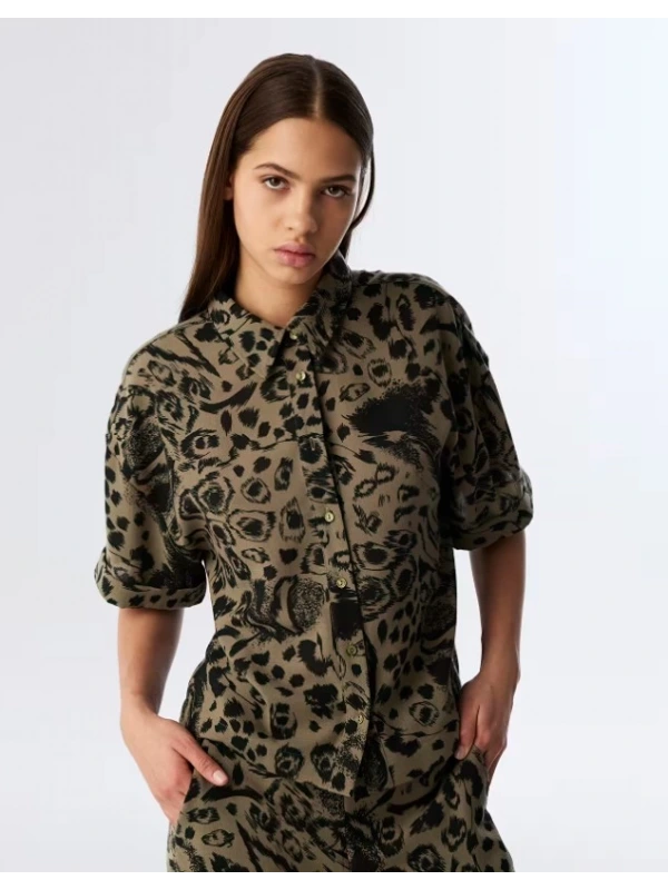 Twist Desenli Rahat Kesim Gömlek TS1250025242