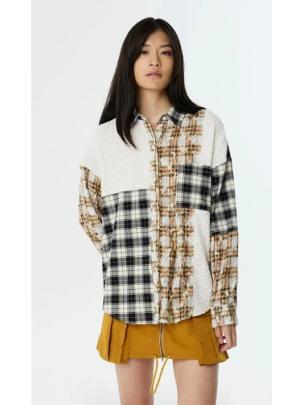 Twist Dokulu Kumaş Mix Gömlek TW6250025045