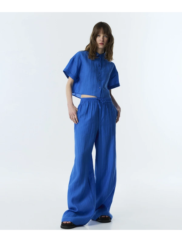 Twist Dokulu Wide Leg Pantolon TS1260003262
