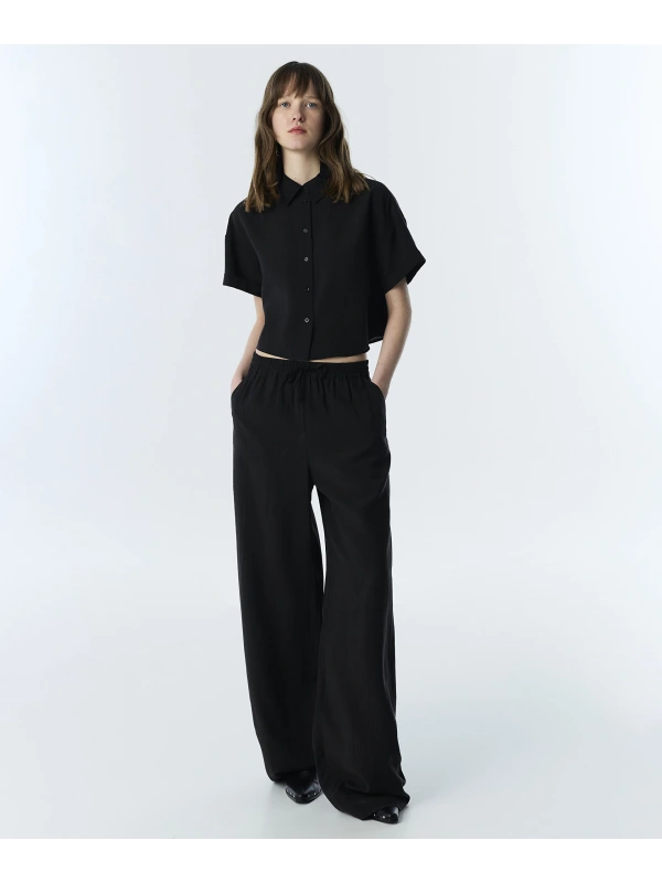 Twist Dokulu Wide Leg Pantolon TS1260003262