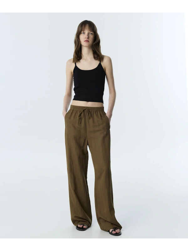 Twist Elastik Bel Wide Leg Pantolon TS1260003259