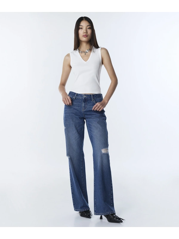 Twist Eskitme Efektli Jean Pantolon TS1260018037