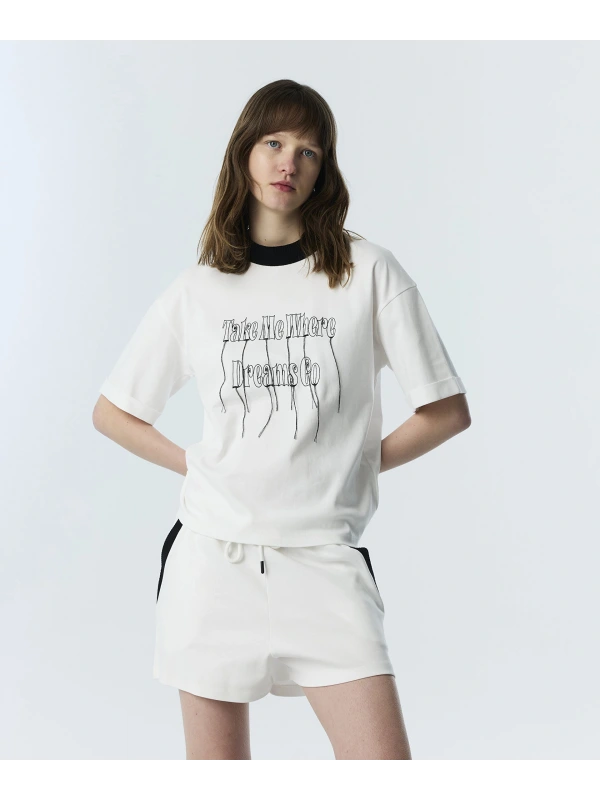 Twist Kontrast Nakışlı Püsküllü T-Shirt TS1260070136