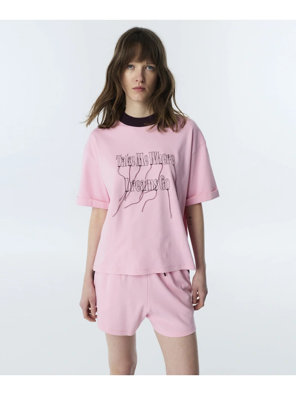 Twist Kontrast Nakışlı Püsküllü T-Shirt TS1260070136