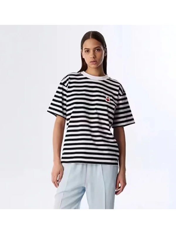 Twist Pathc Li Çizgili T-Shirt TS1250070239