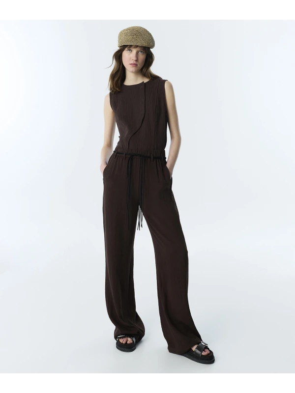 Twist Püsküllü Kemerli Wide Leg Pantolon TS1260003261