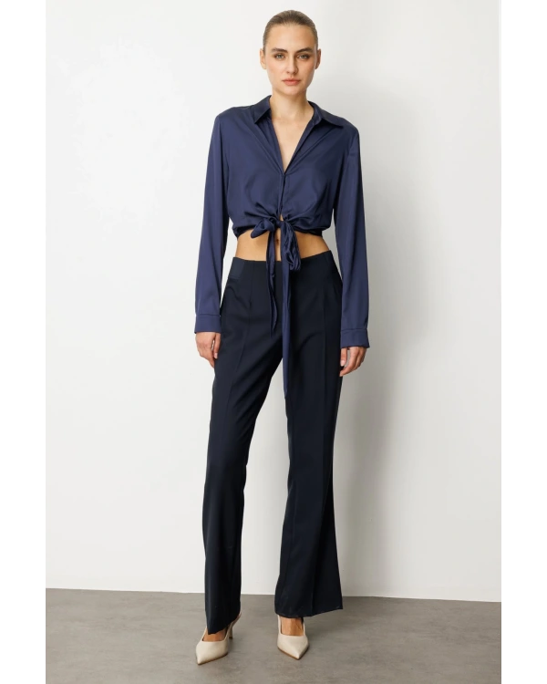 Ekol Beli Lastikli Yandan Cepli Pantolon 01105