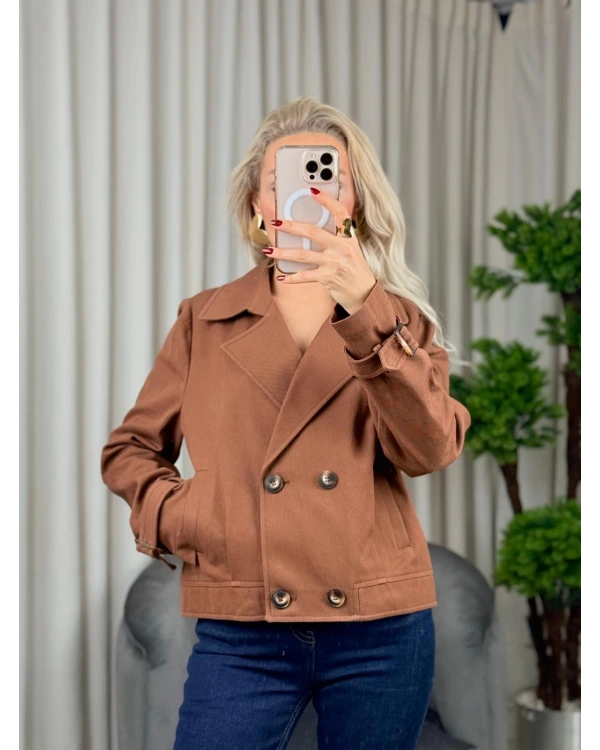 Ekol Çift Düğme Mini Kot Ceket 06014